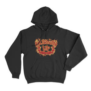 Burnin Up Vintage Flames Unisex Hoodie Black