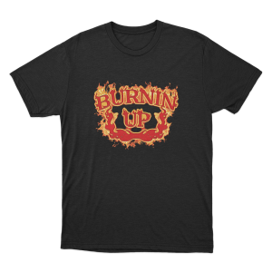 Burnin Up Vintage Flames Unisex T Shirt Black