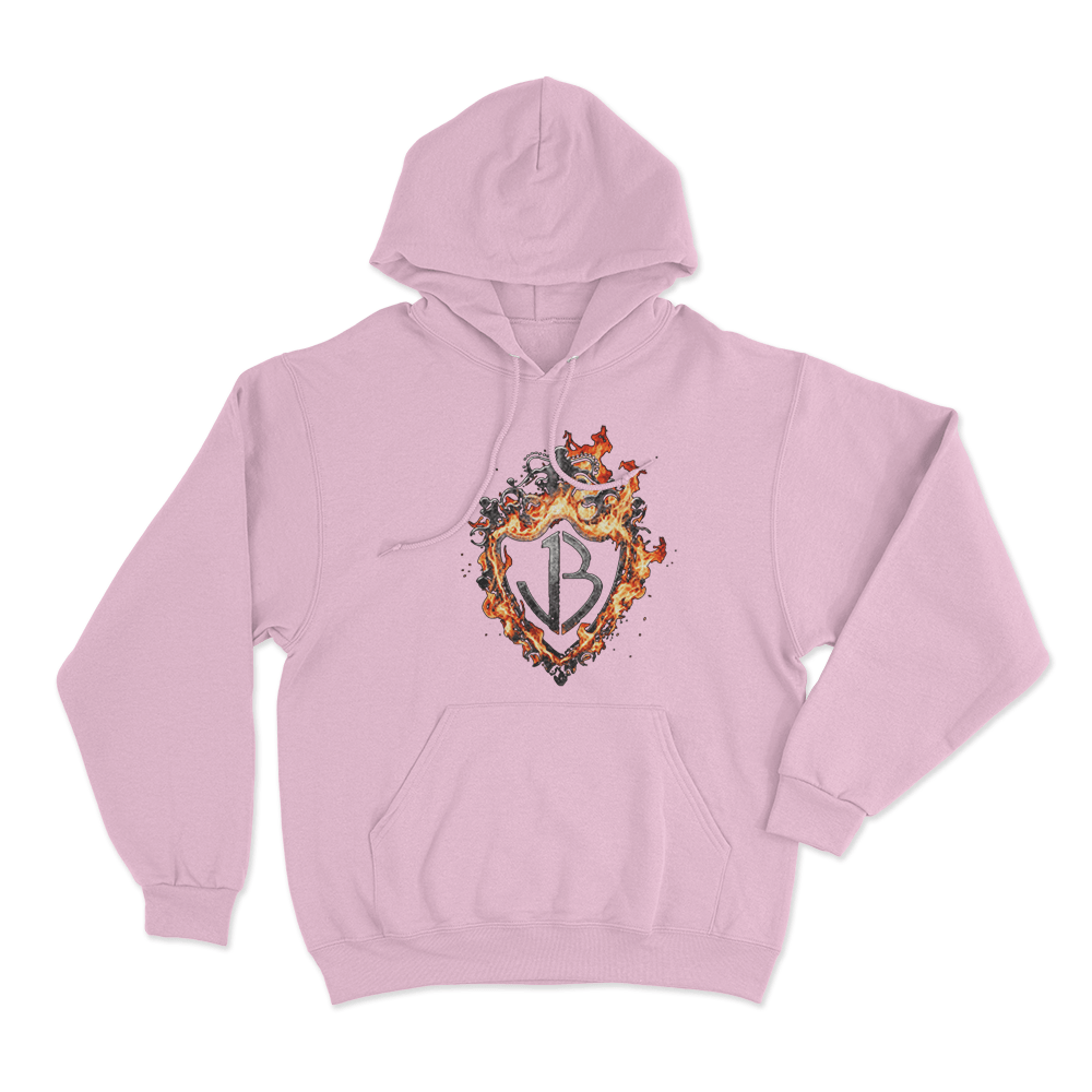 Burning Flames Logo Unisex Hoodie Pink Burning Flames Logo Unisex Hoodie Pink