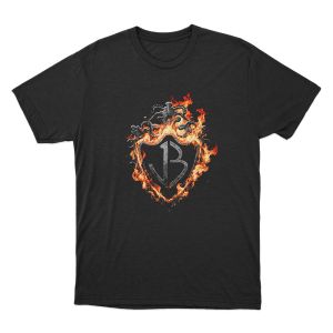 Burning Flames Logo Unisex T Shirt Black