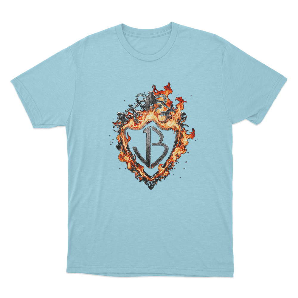 Burning Flames Logo Unisex T Shirt Sky Blue Burning Flames Logo Unisex T Shirt Sky Blue