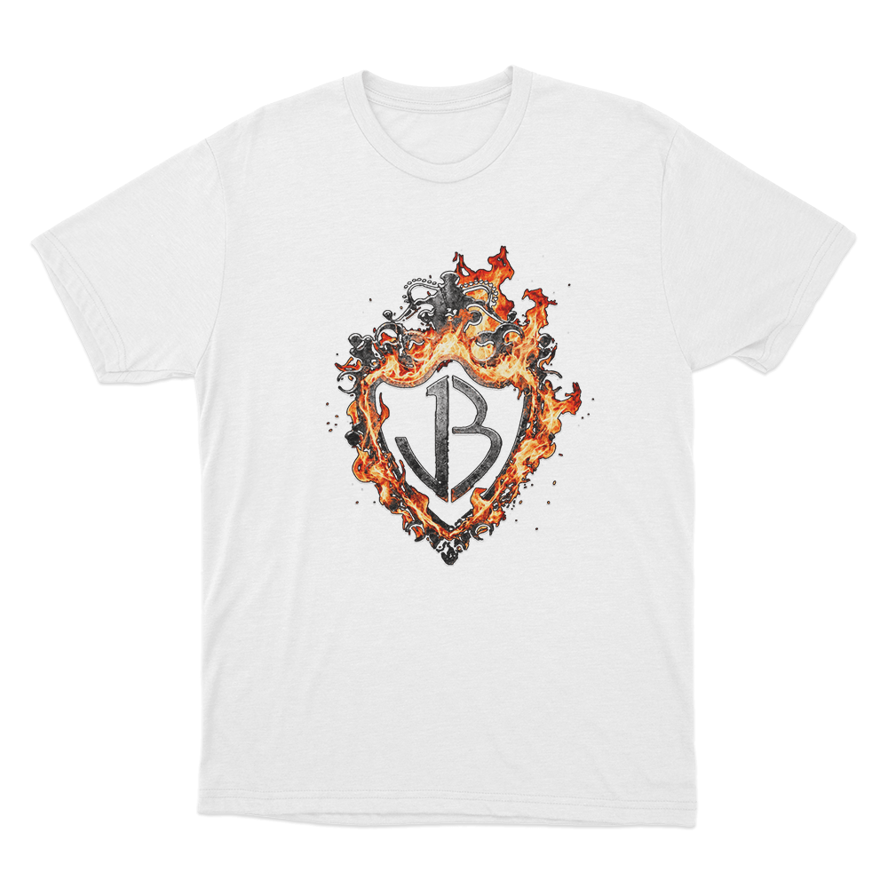 Burning Flames Logo Unisex T Shirt White Burning Flames Logo Unisex T Shirt White