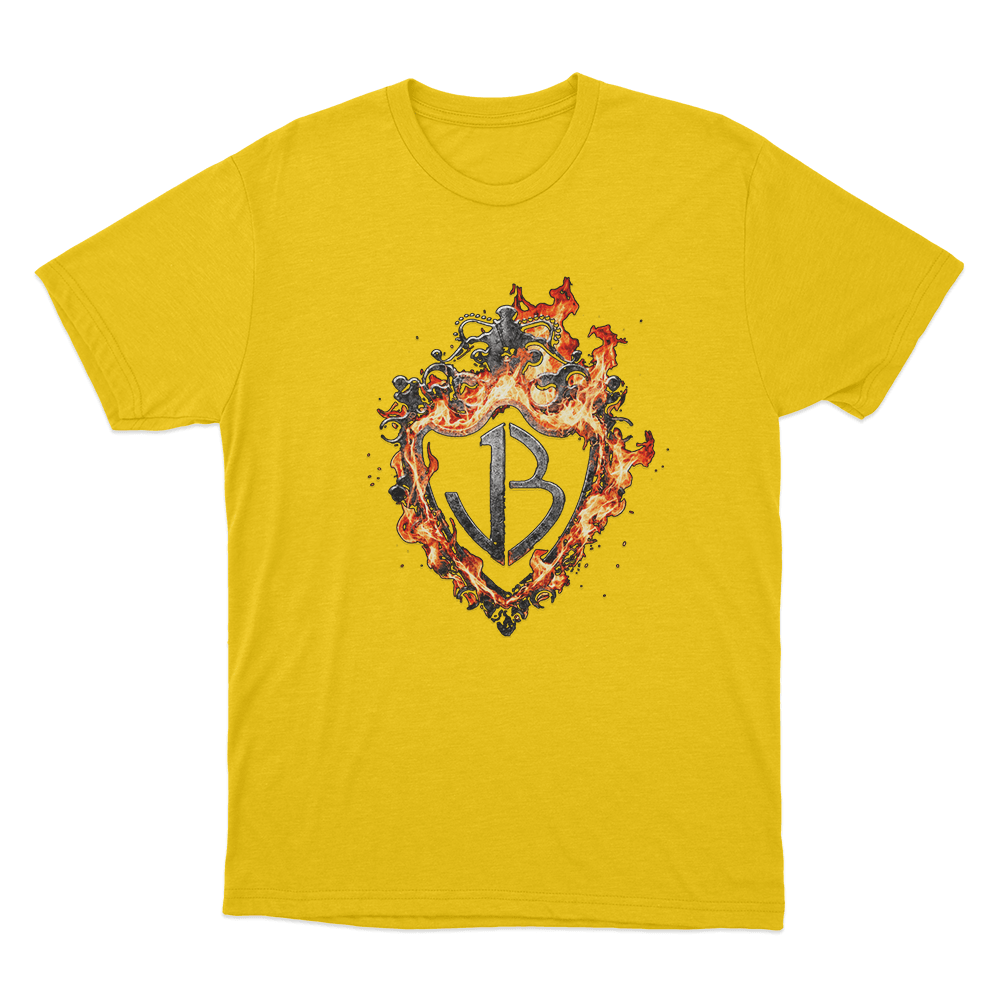Burning Flames Logo Unisex T Shirt Yellow Burning Flames Logo Unisex T Shirt Yellow