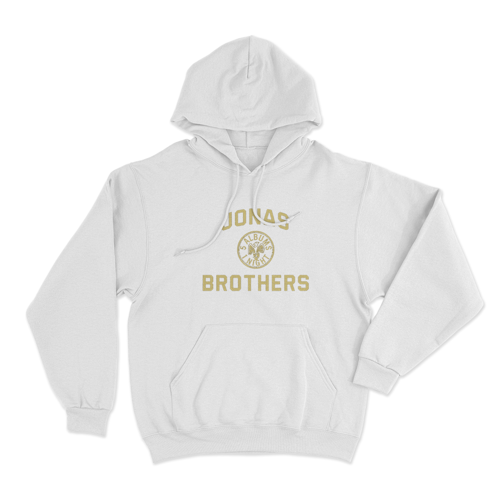 Jonas Brothers Emblem Unisex Hoodie White Jonas Brothers Emblem Unisex Hoodie White