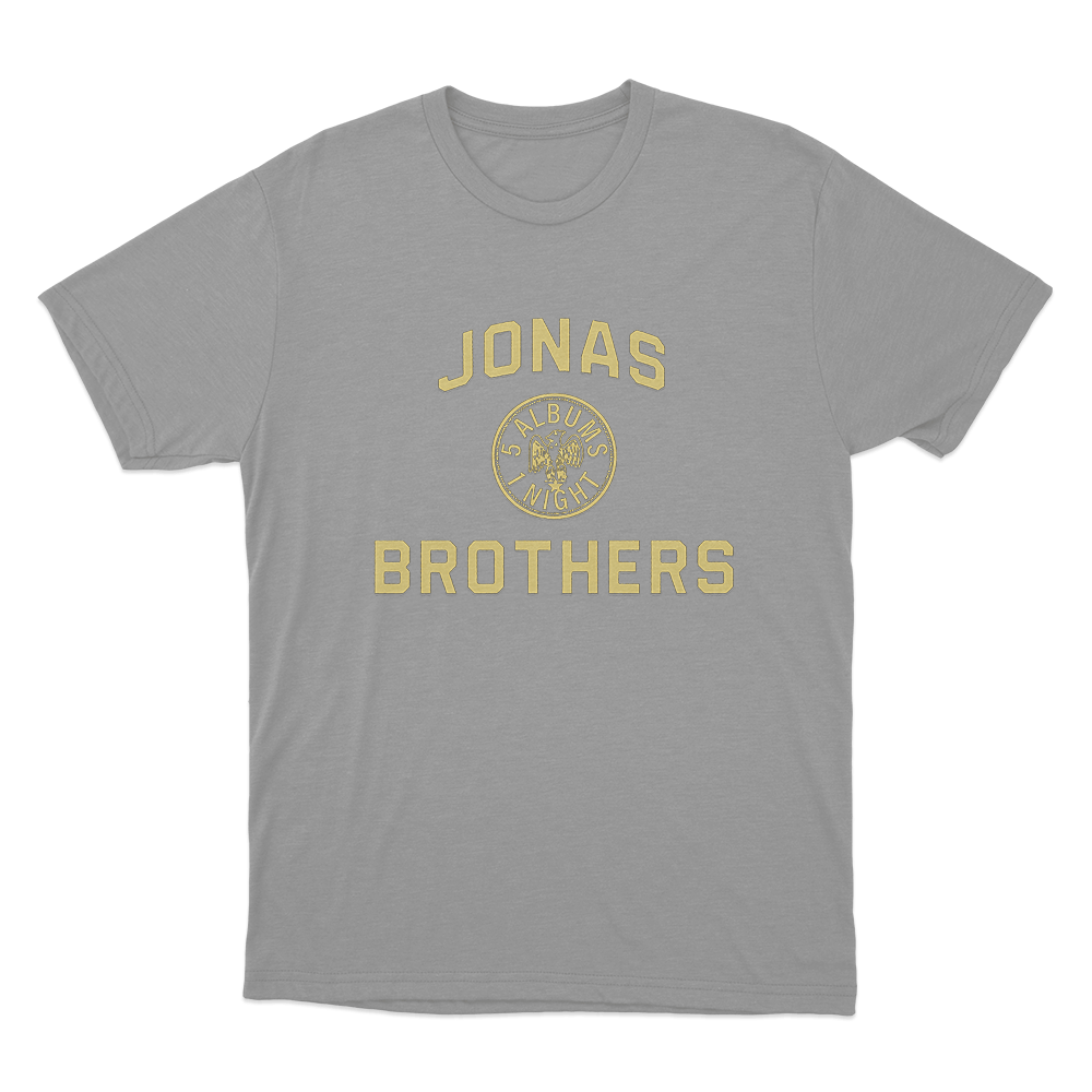 Jonas Brothers Emblem Unisex T Shirt Grey Jonas Brothers Emblem Unisex T Shirt Grey
