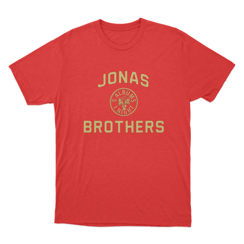 Jonas Brothers Emblem Unisex T Shirt Red Jonas Brothers Emblem Unisex T Shirt Red