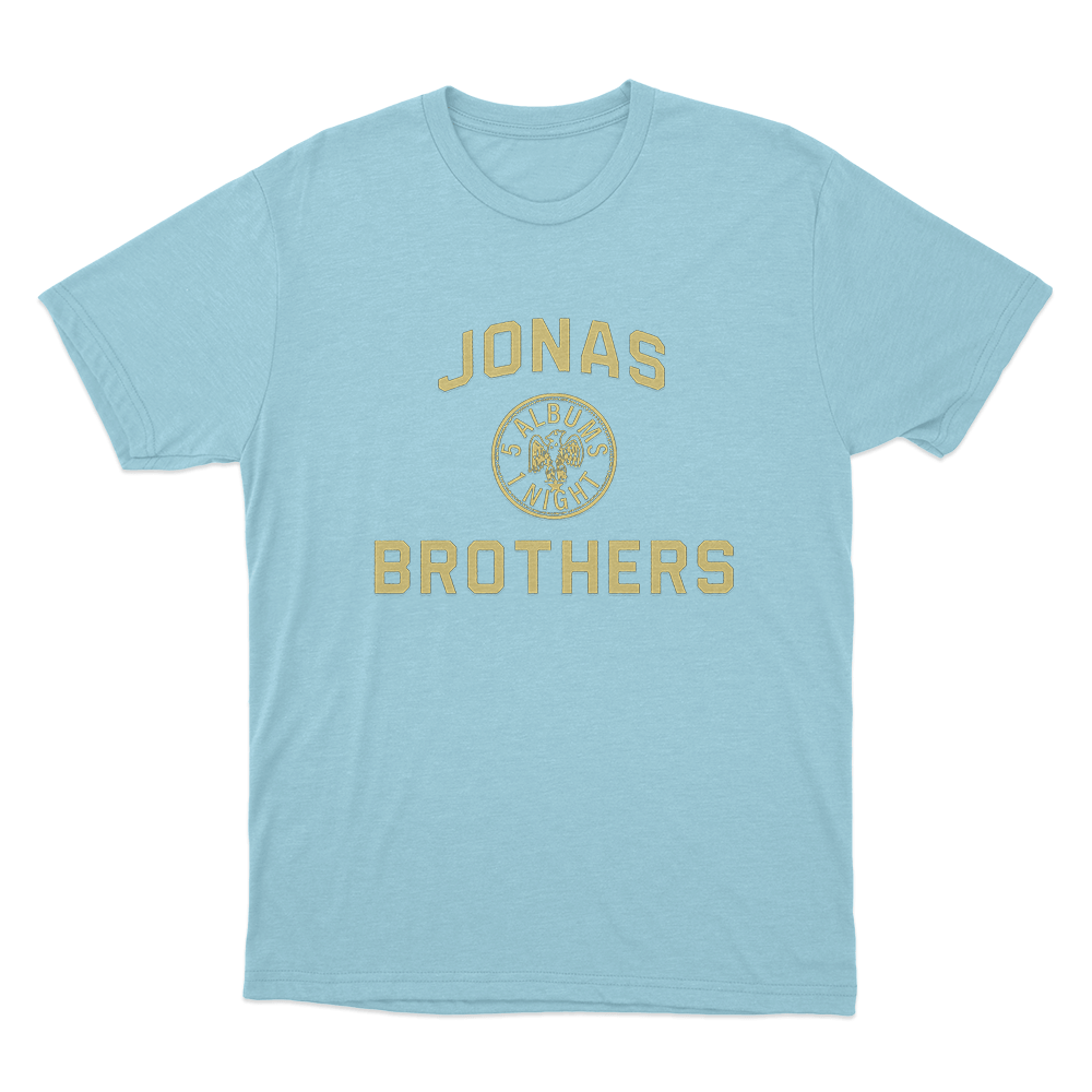 Jonas Brothers Emblem Unisex T Shirt Sky Blue Jonas Brothers Emblem Unisex T Shirt Sky Blue
