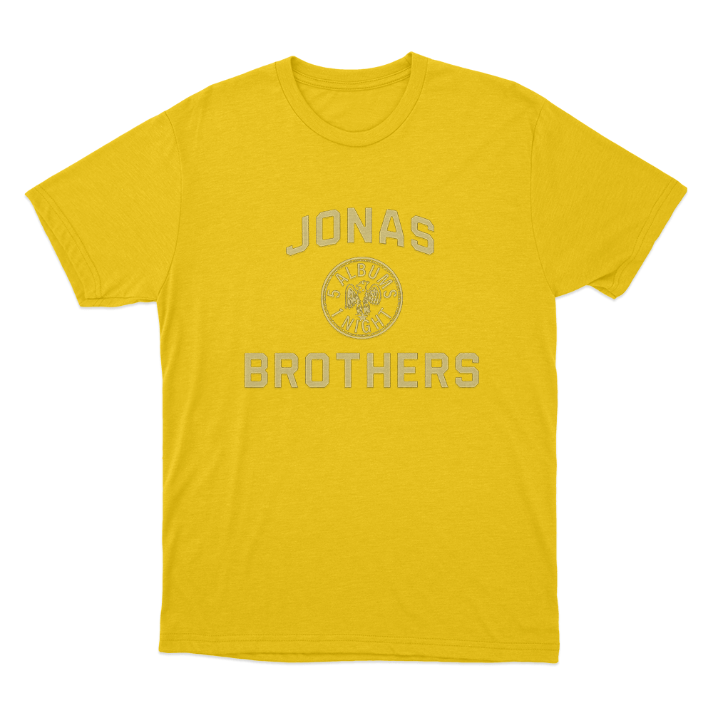 Jonas Brothers Emblem Unisex T Shirt Yellow Jonas Brothers Emblem Unisex T Shirt Yellow